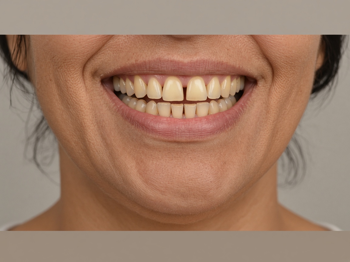 Sorriso antes das lentes de contato dental